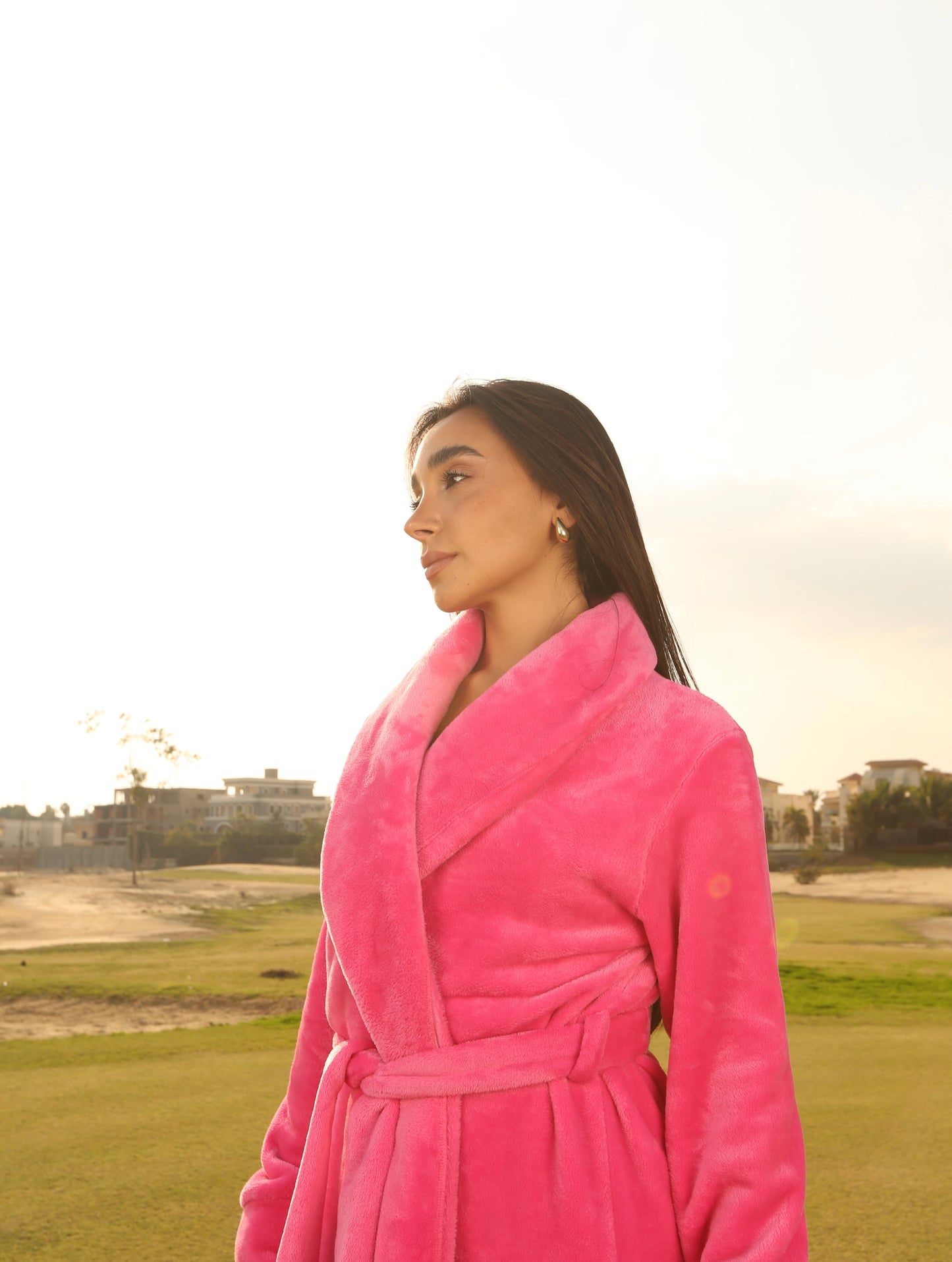 The Cloud Robe In Hot Pink